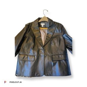 XL Black leather blazer - genuine leather